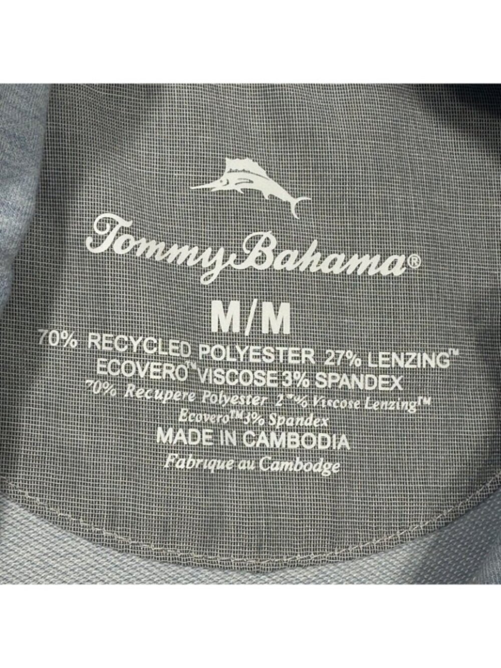 Tommy Bahama Hoodie Mens Medium Light Blue Heathered Recycled Blend Pullover - Picture 2 of 8